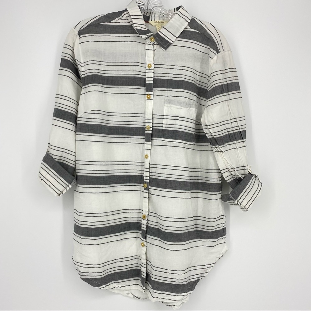 Matilda Jane Style26677T Button Down Shirt Roll Tab Sleeve Size S - Picture 2 of 5